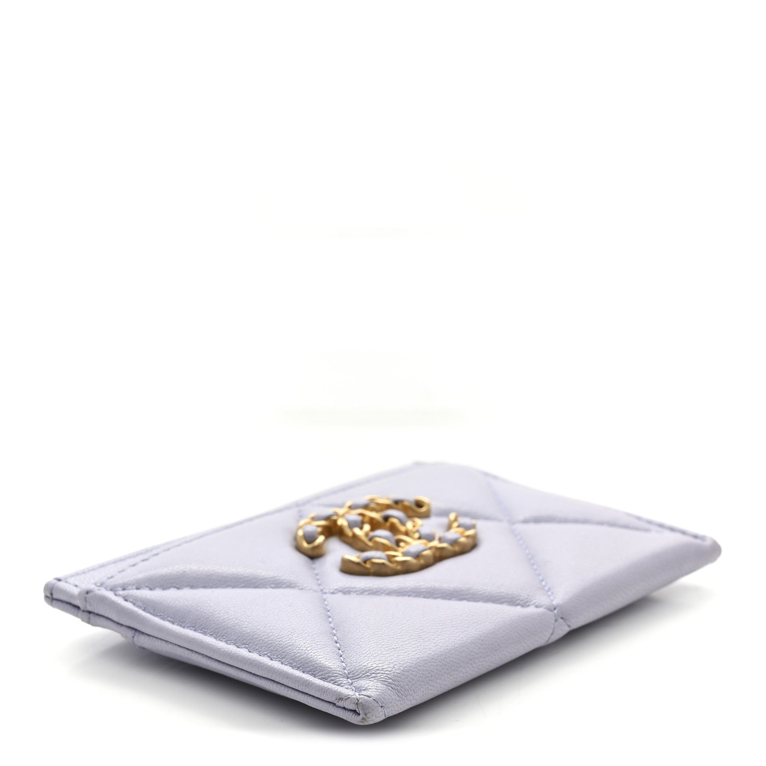 Chanel Lambskin Quilted Chanel 19 Card Holder Light Purple 4 of 9