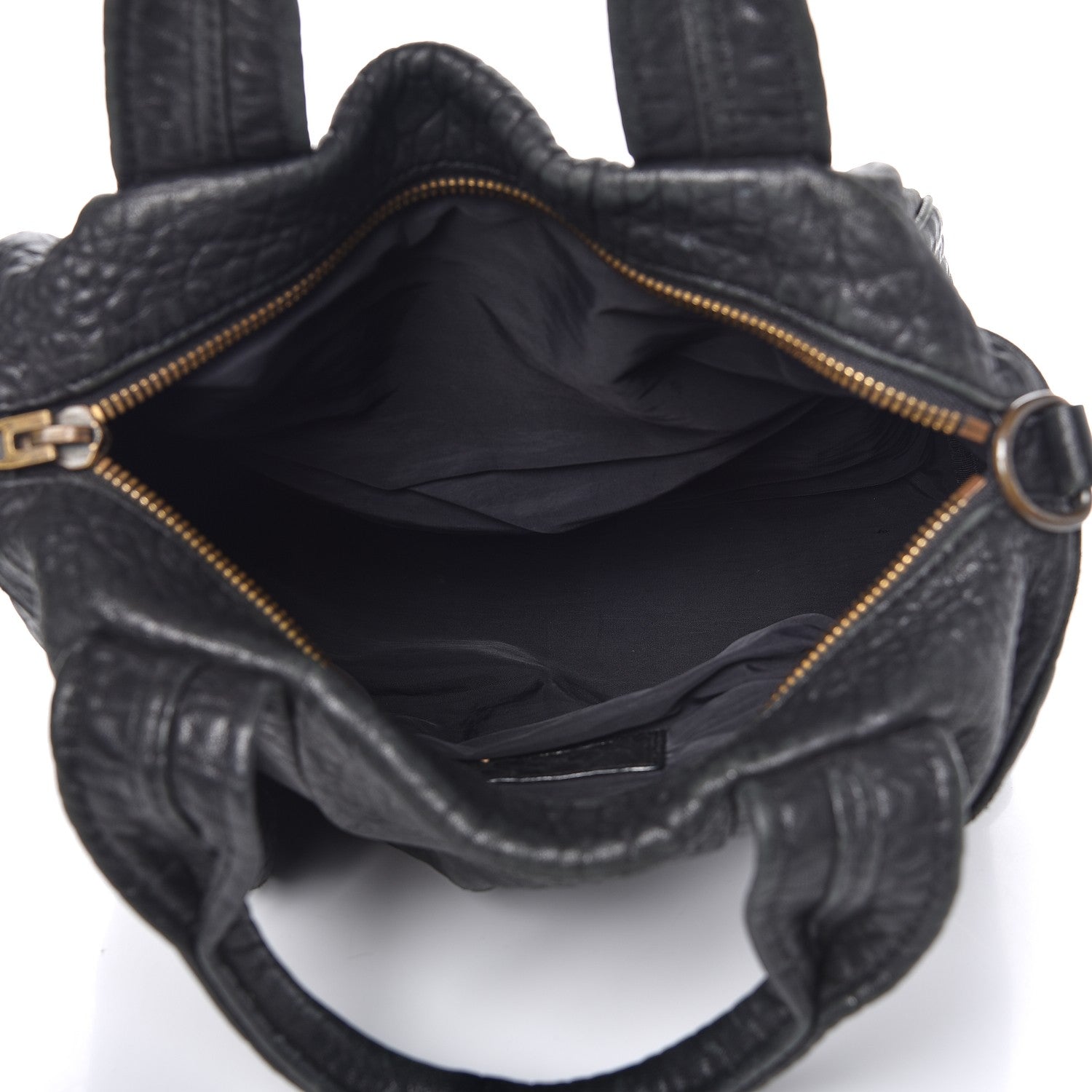 Alexander Wang Pebbled Lambskin Rocco Black Antique Brass Hardware 5 of 12