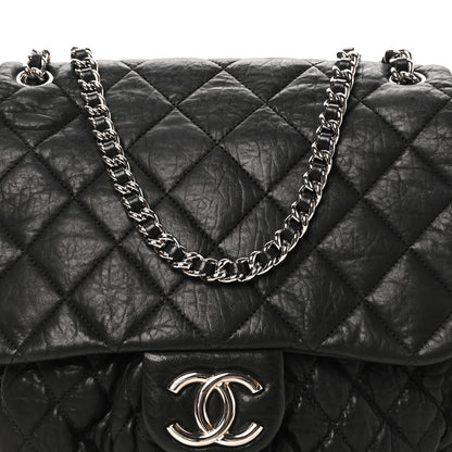 Chanel Washed Lambskin Quilted Large Chain Around Messenger Black 5 of 10