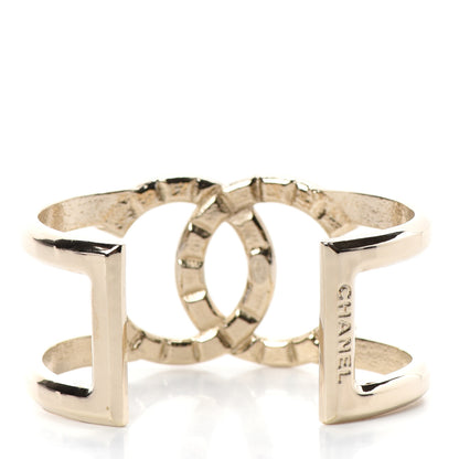 Chanel Metal Studded CC Cuff Gold 3 of 4