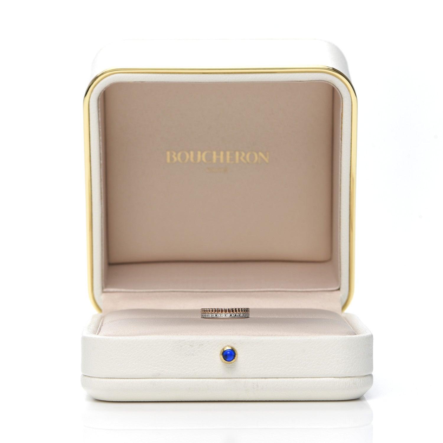 Boucheron 18K Pink White Gold Diamond Quatre Radiant Wedding Band Ring 46 3.75 6 of 6