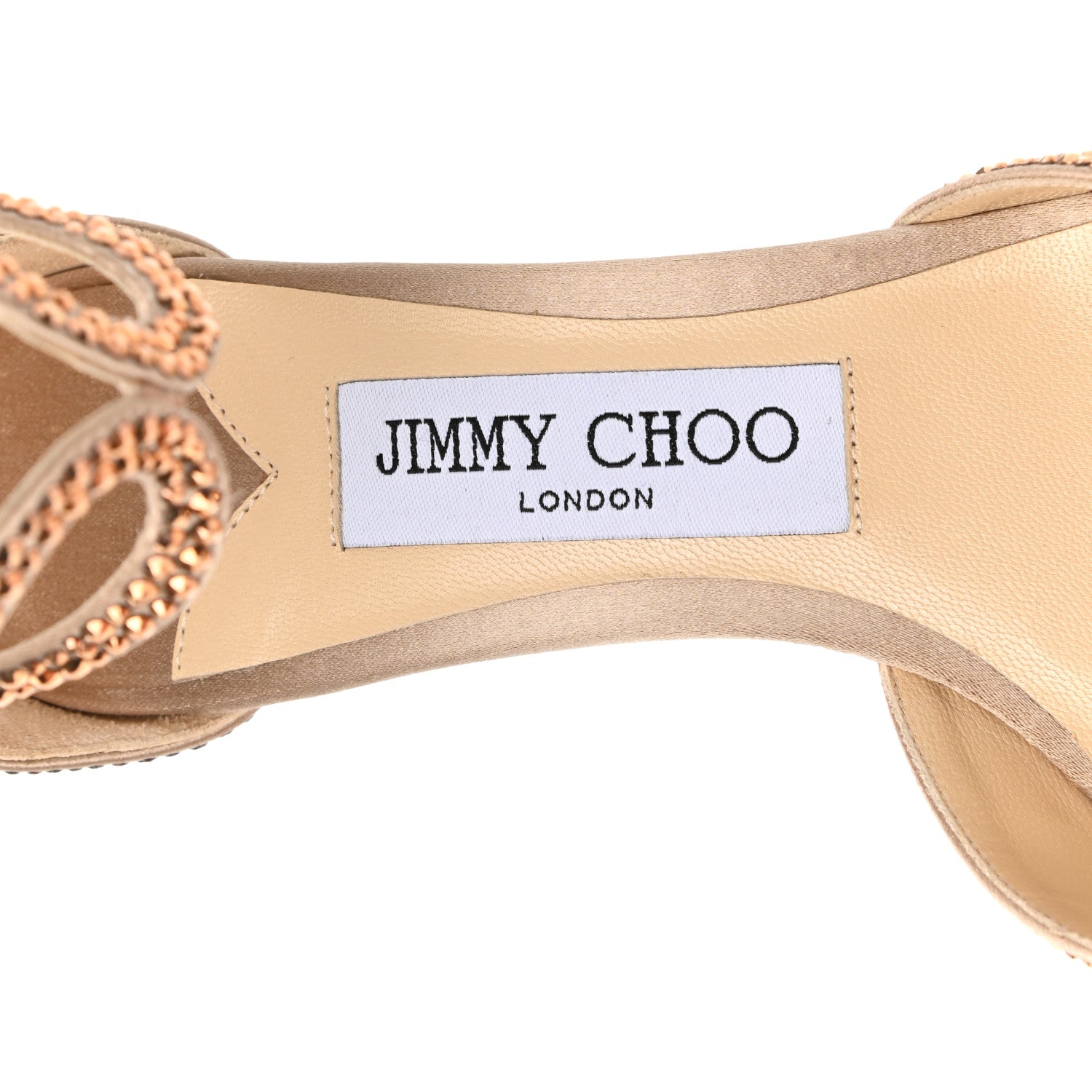 Jimmy Choo Satin Crystal Lane 85 Sandals 37 Rose Gold 7 of 8