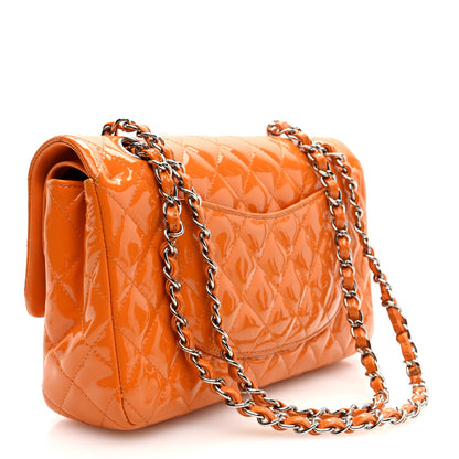 Chanel Patent Quilted Medium Double Flap Orange 3 of 10