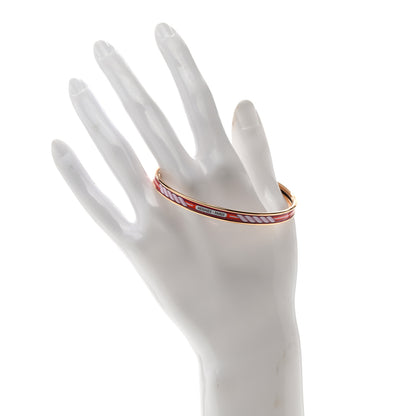 Hermes Enamel Quadrige Printed Extra Narrow Bracelet 65 2 of 5