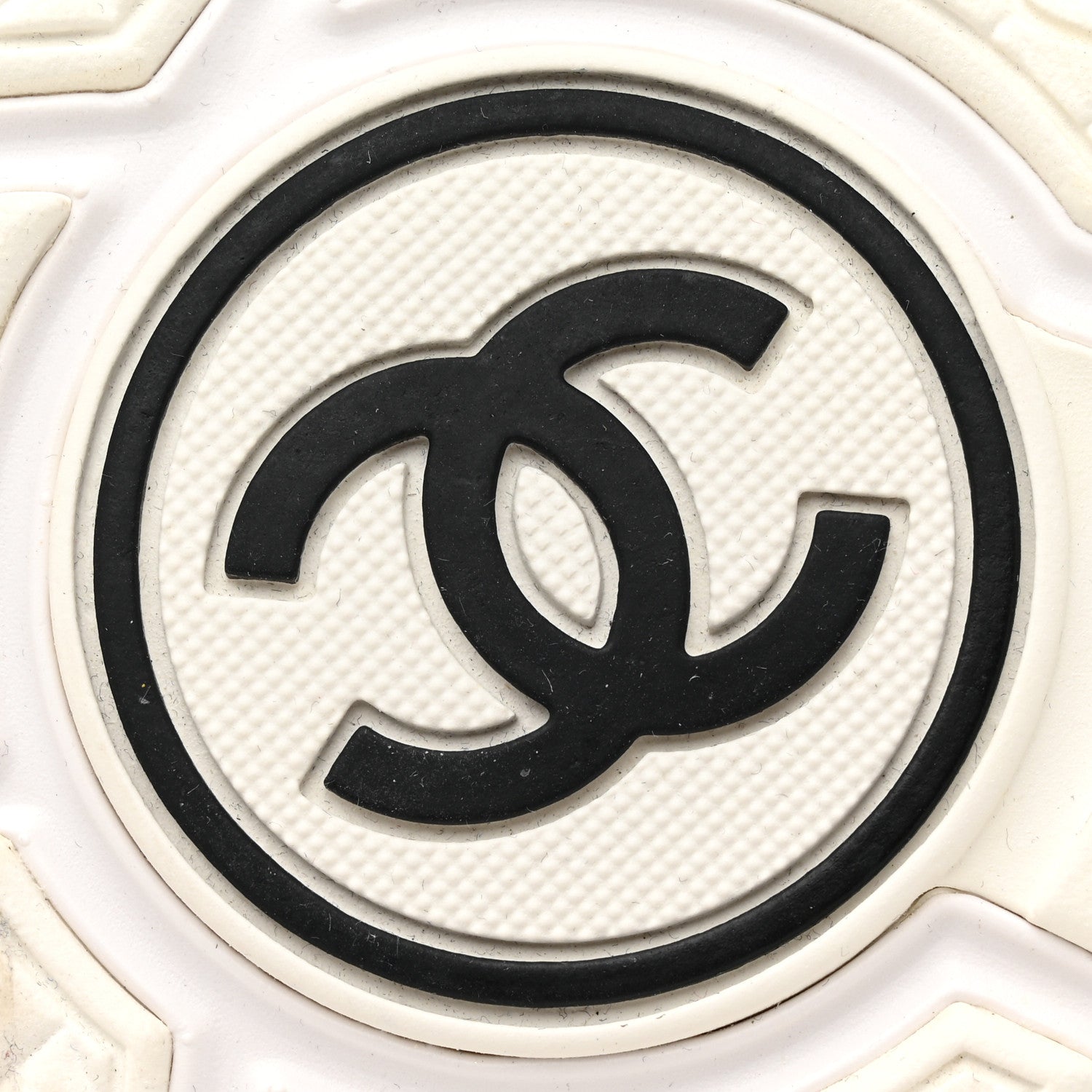 Chanel Suede Calfskin Fabric CC Sneakers 37.5 White 8 of 9