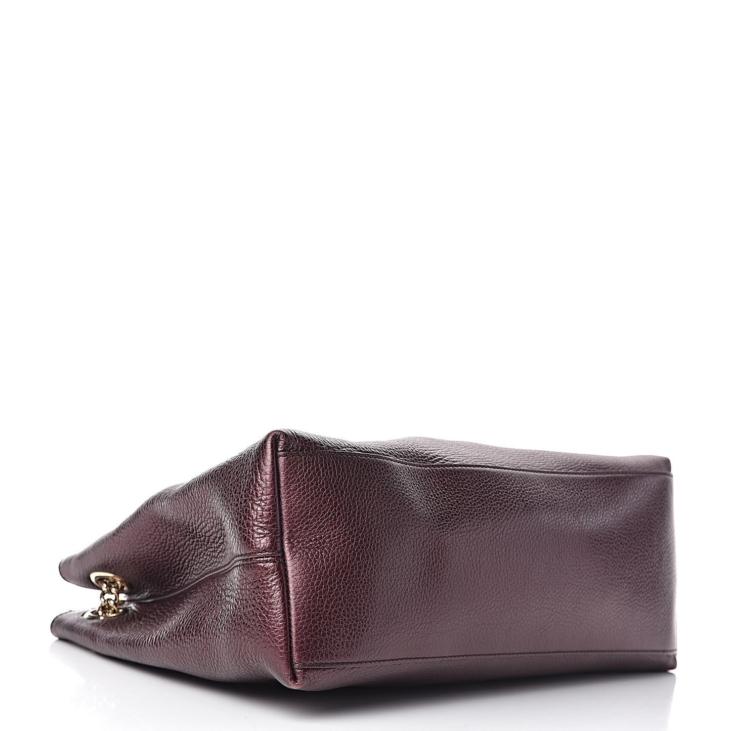 Metallic Cellarius Calfskin Medium Soho Chain Shoulder Bag Classic Burgundy