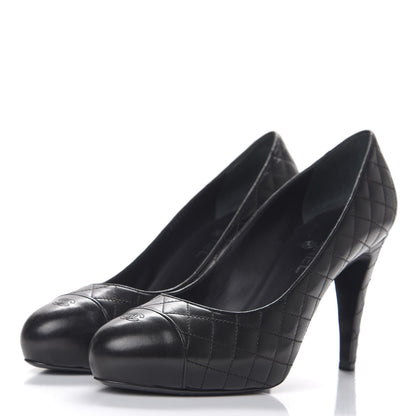 Chanel Lambskin Quilted Cap Toe Pumps 41 Black 2 of 11