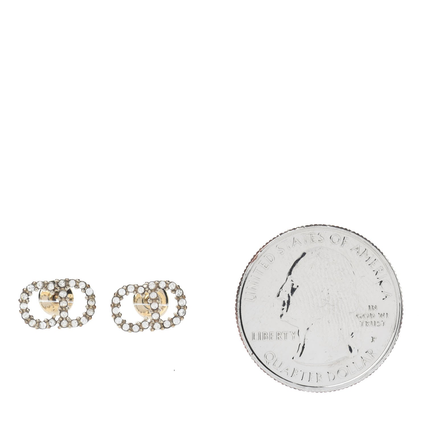 Christian Dior Crystal Clair D Lune Earrings Gold 2 of 3