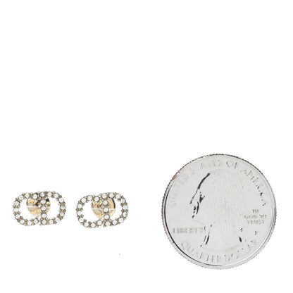 Christian Dior Crystal Clair D Lune Earrings Gold 2 of 3