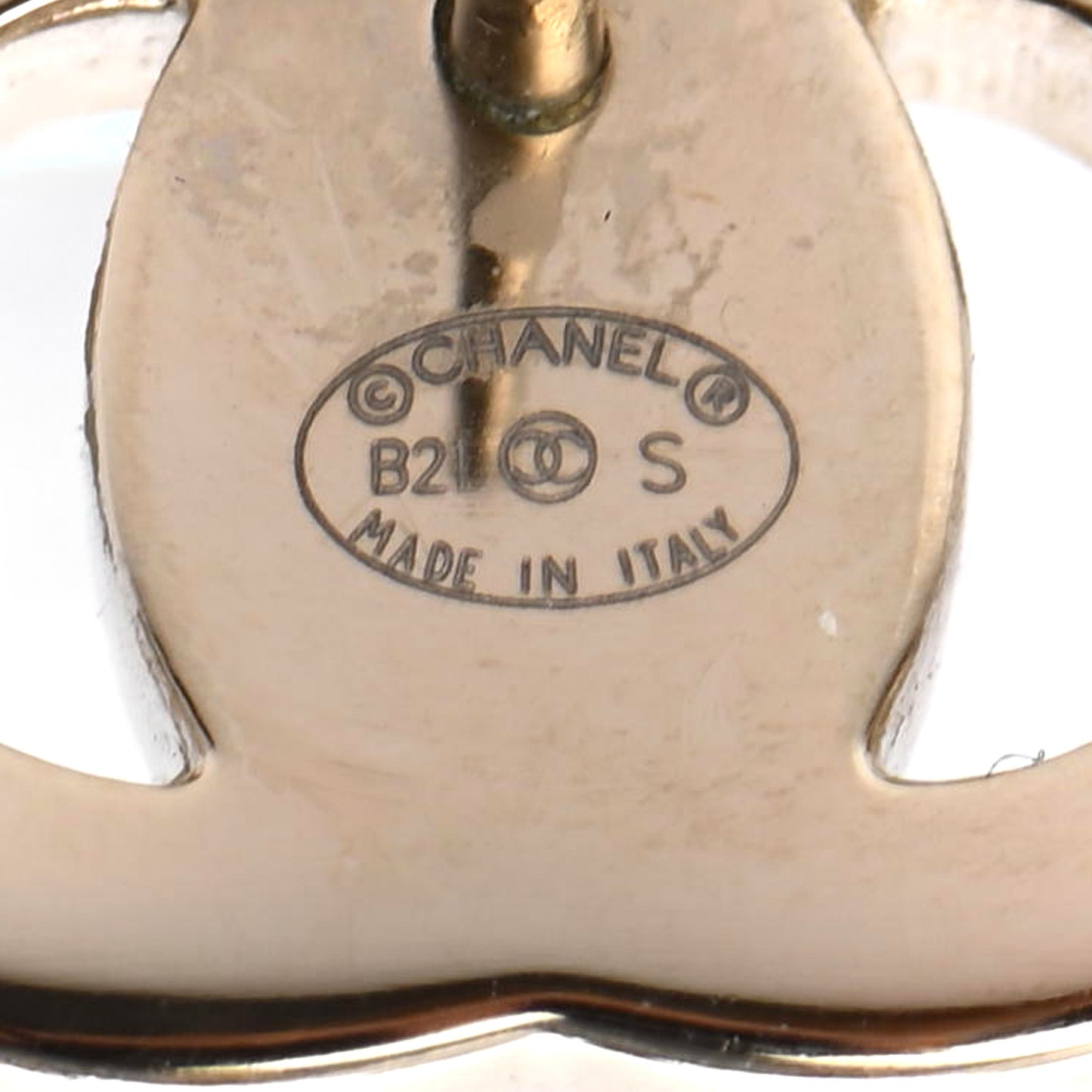Metal CC Turnlock Earrings Gold