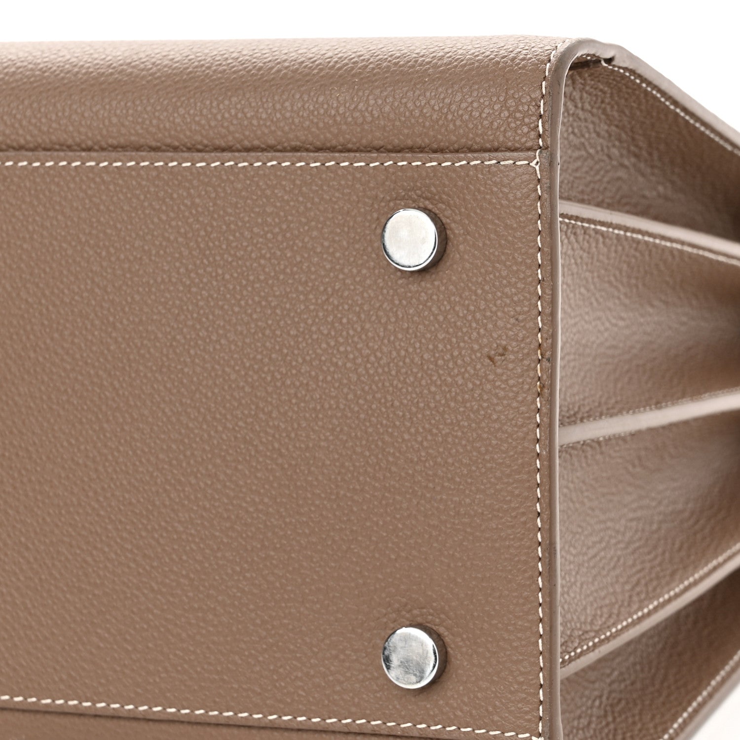 Saint Laurent Grained Calfskin Topstitch Small Classic Sac De Jour Taupe 11 of 16