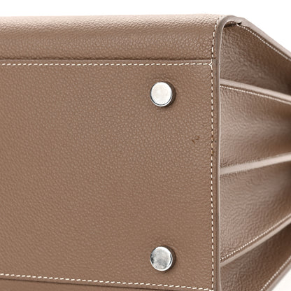 Saint Laurent Grained Calfskin Topstitch Small Classic Sac De Jour Taupe 11 of 16