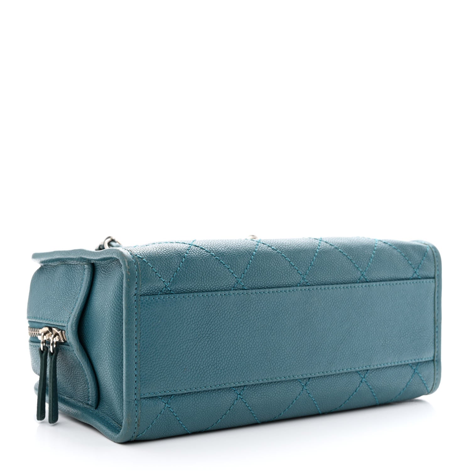 Chanel Caviar Quilted Small Deauville Bowling Bag Blue 4 of 12