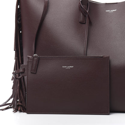 Saint Laurent Calfskin Large Fringe Shopping Tote Amaranto 12 of 14