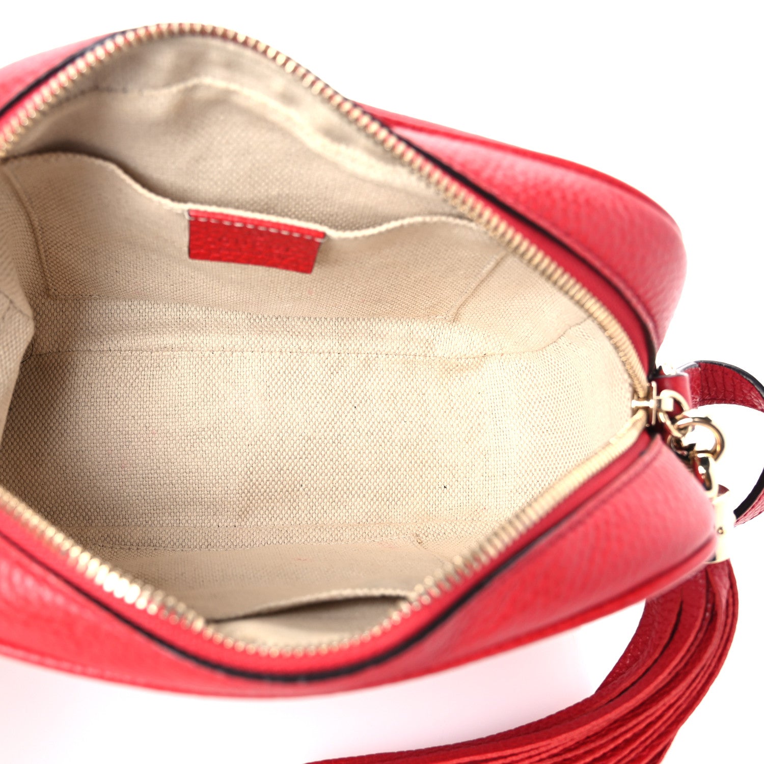 Gucci Pebbled Calfskin Small Soho Disco Bag Tabasco Red 5 of 11