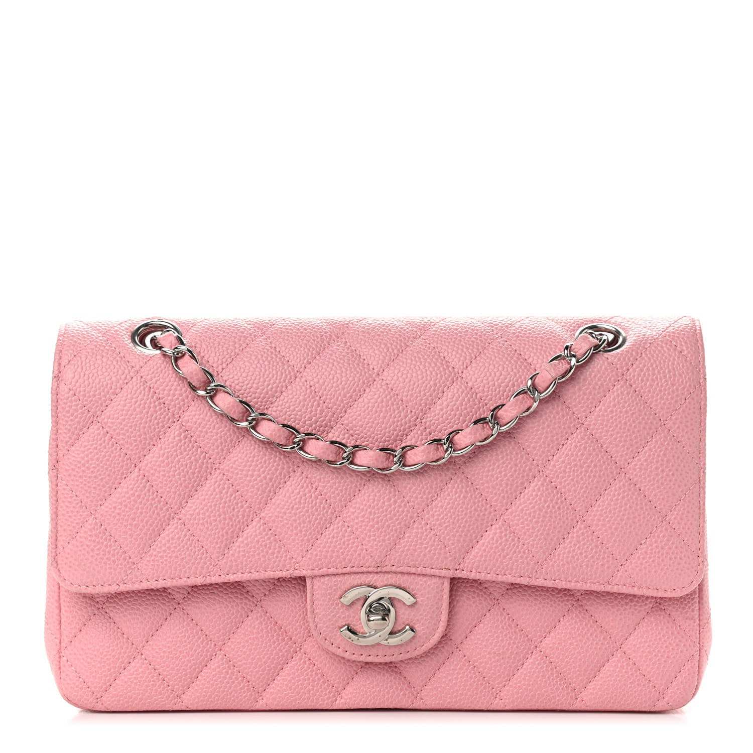 Chanel Caviar Quilted Medium Double Flap Pink 1 of 11