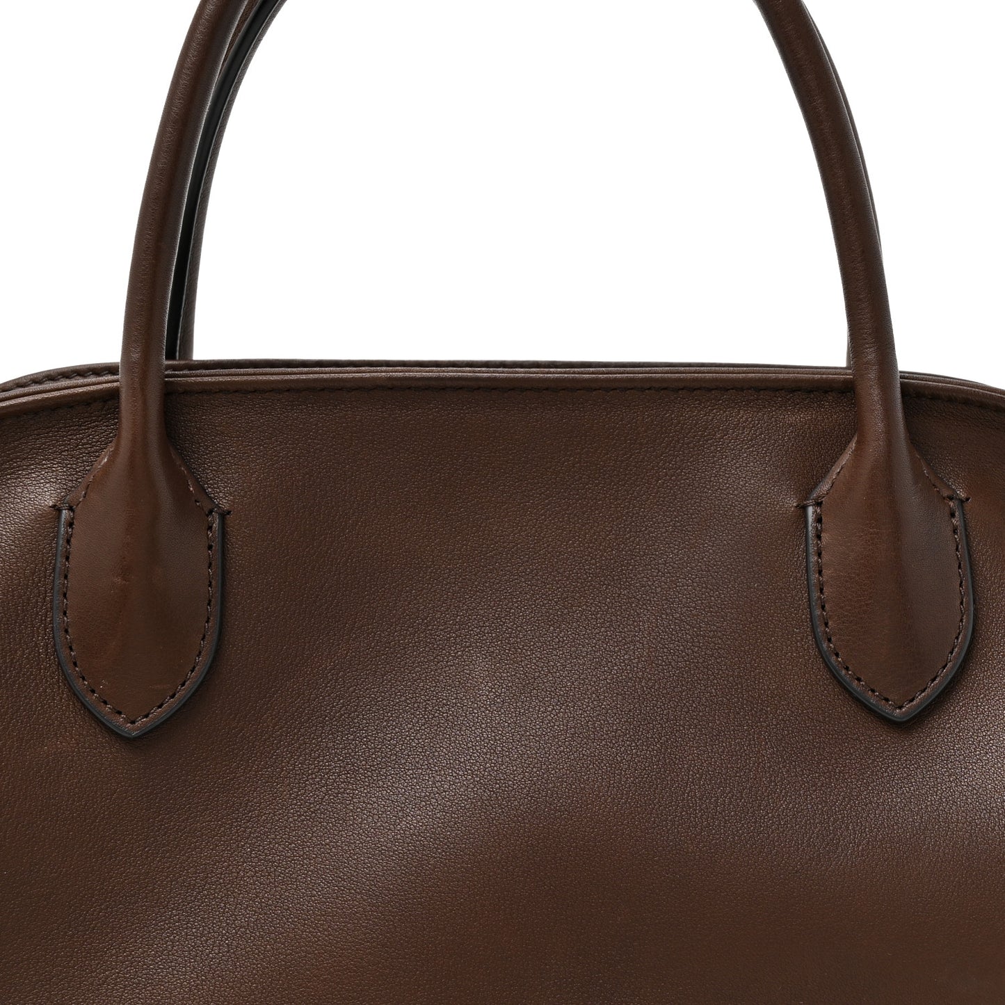 Polished Saddle Calfskin Agnes Bag Deep Brown