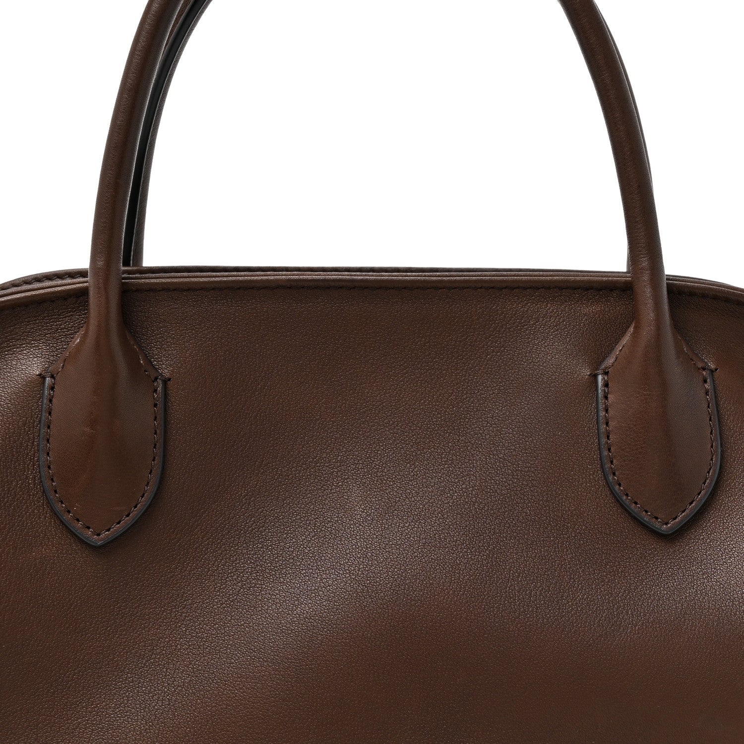 The Row Polished Saddle Calfskin Agnes Bag Deep Brown 7 of 9