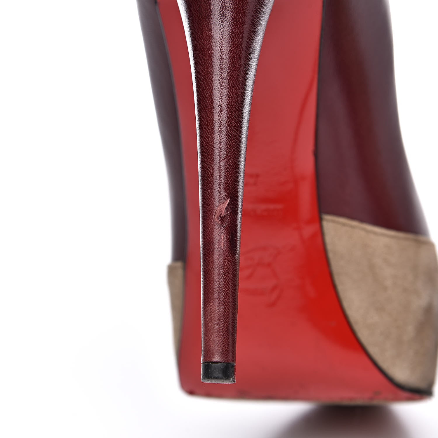 Christian Louboutin Suede Calfskin Maggie 160 Pumps 40 Burgundy 10 of 13