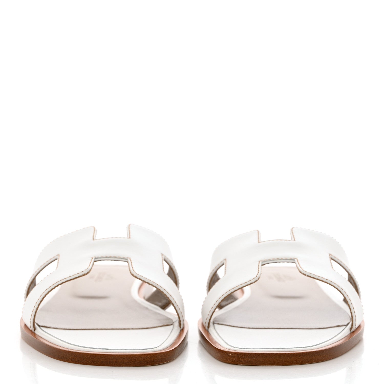 Hermes Box Calfskin Oran Sandals 36.5 White 2 of 9