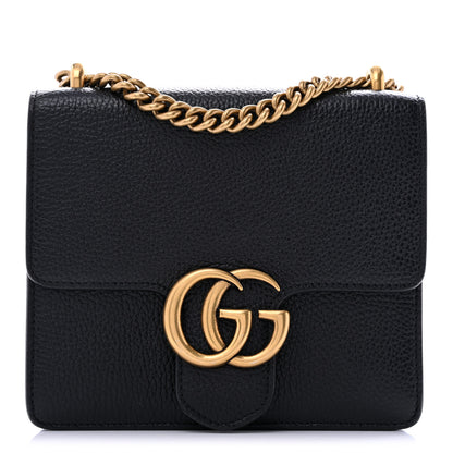 Gucci Calfskin Small GG Marmont Chain Handle Bag Black 1 of 13