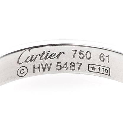 Cartier 18K White Gold 3.5mm LOVE Wedding Band Ring 61 9.5 4 of 4