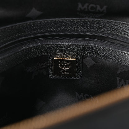 MCM Grained Calfskin Studded Boston Bag Black 6 of 9