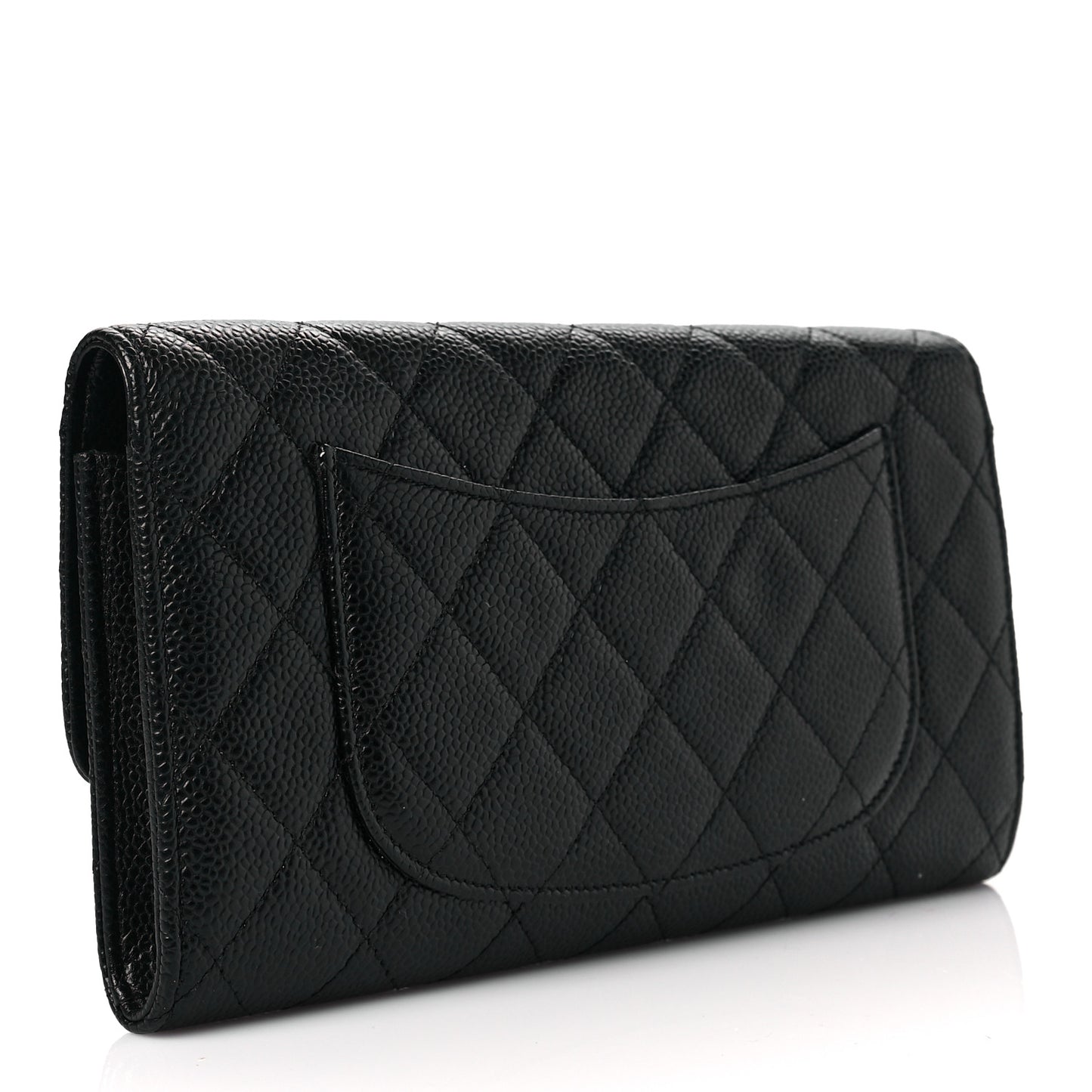 Caviar Quilted Travel Wallet Black