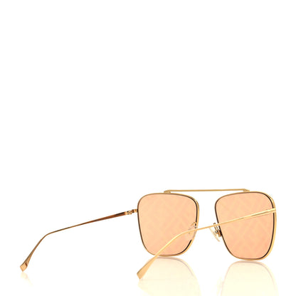 Fendi Metal Aviator FF Sunglasses FF0406/S Gold 4 of 7