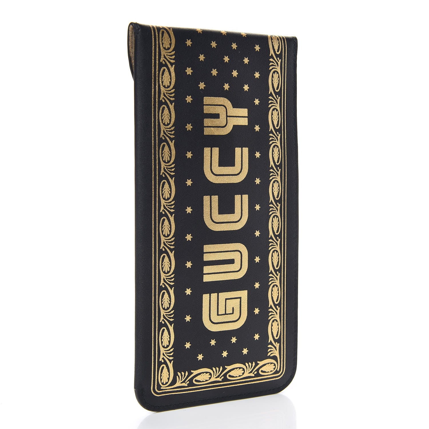 Gucci X SEGA Calfskin GUCCY Stars Sunglasses Case Black Gold 3 of 9