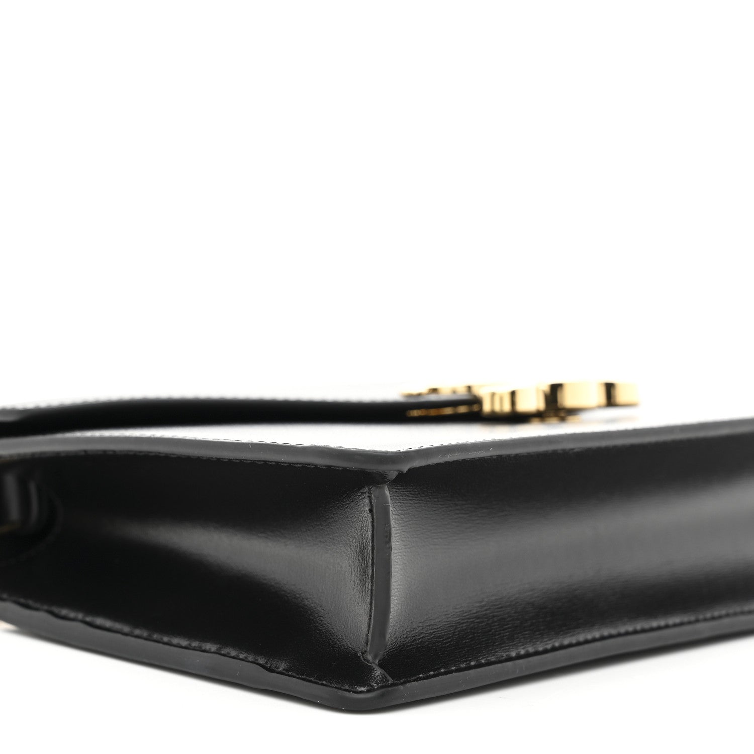 Celine Shiny Calfskin Triomphe Margo Wallet on Chain Black 10 of 12