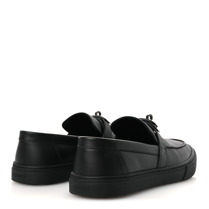 Hermes Calfskin Mens Game Slip On Sneakers 40 Black 5 of 14
