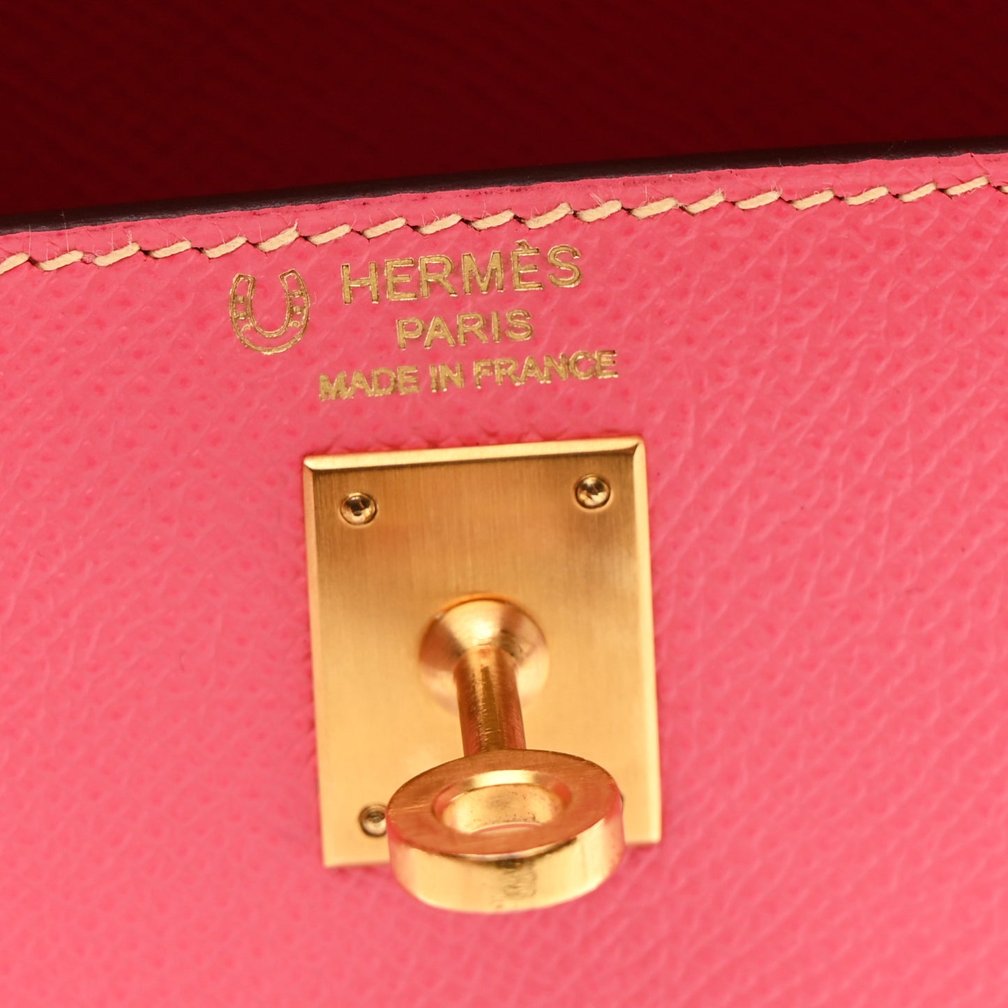 Epsom Bi-Color Horseshoe Kelly Sellier 25 Rose Azalee Craie