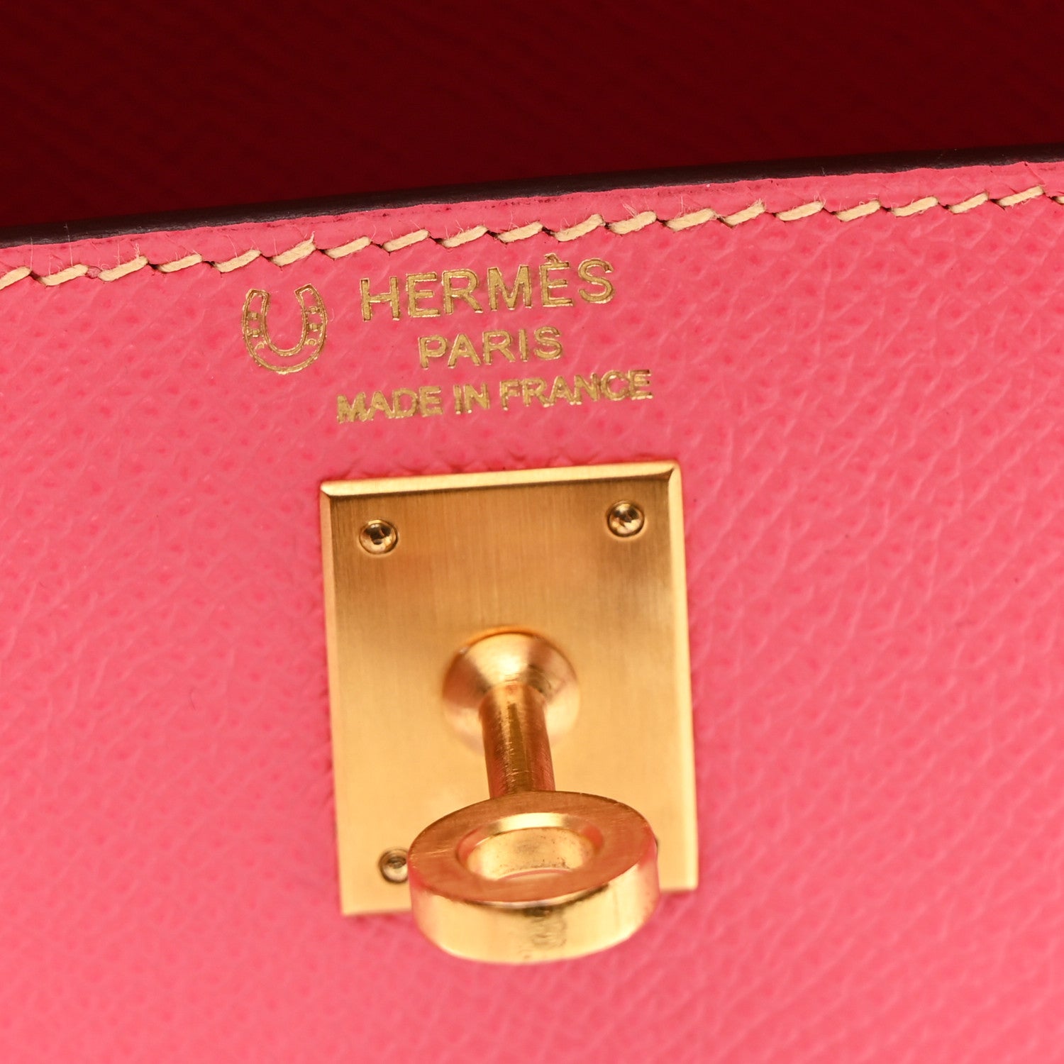 Hermes Epsom Bi-Color Horseshoe Kelly Sellier 25 Rose Azalee Craie 6 of 13