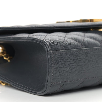 Saint Laurent Grain De Poudre Textured Mixed Matelasse Triquilt Small Monogram Satchel Dark Smoke 7 of 8