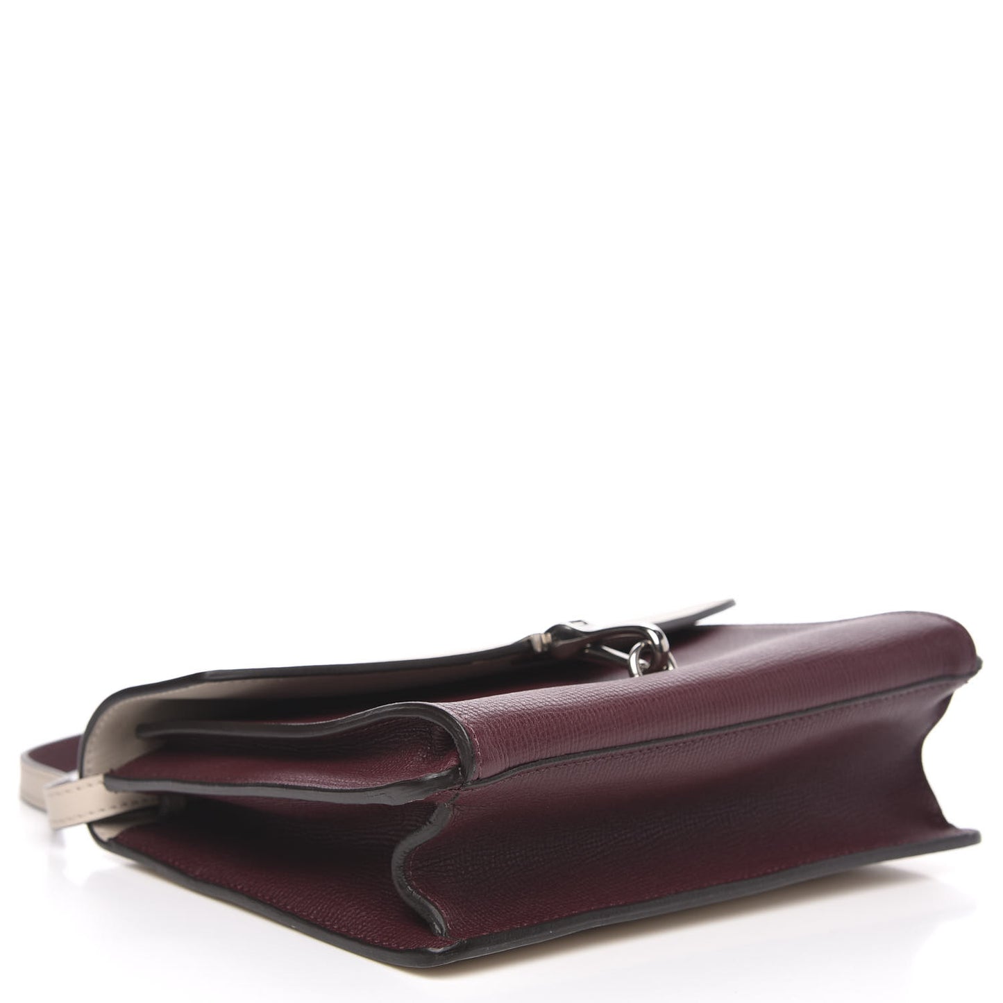 Derby Calfskin Bi-Color Small Macken Crossbody Bag Mahogany Red Limestone