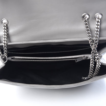 Saint Laurent Calfskin Y Quilted Monogram Large Loulou Chain Satchel Light Grey 6 of 12
