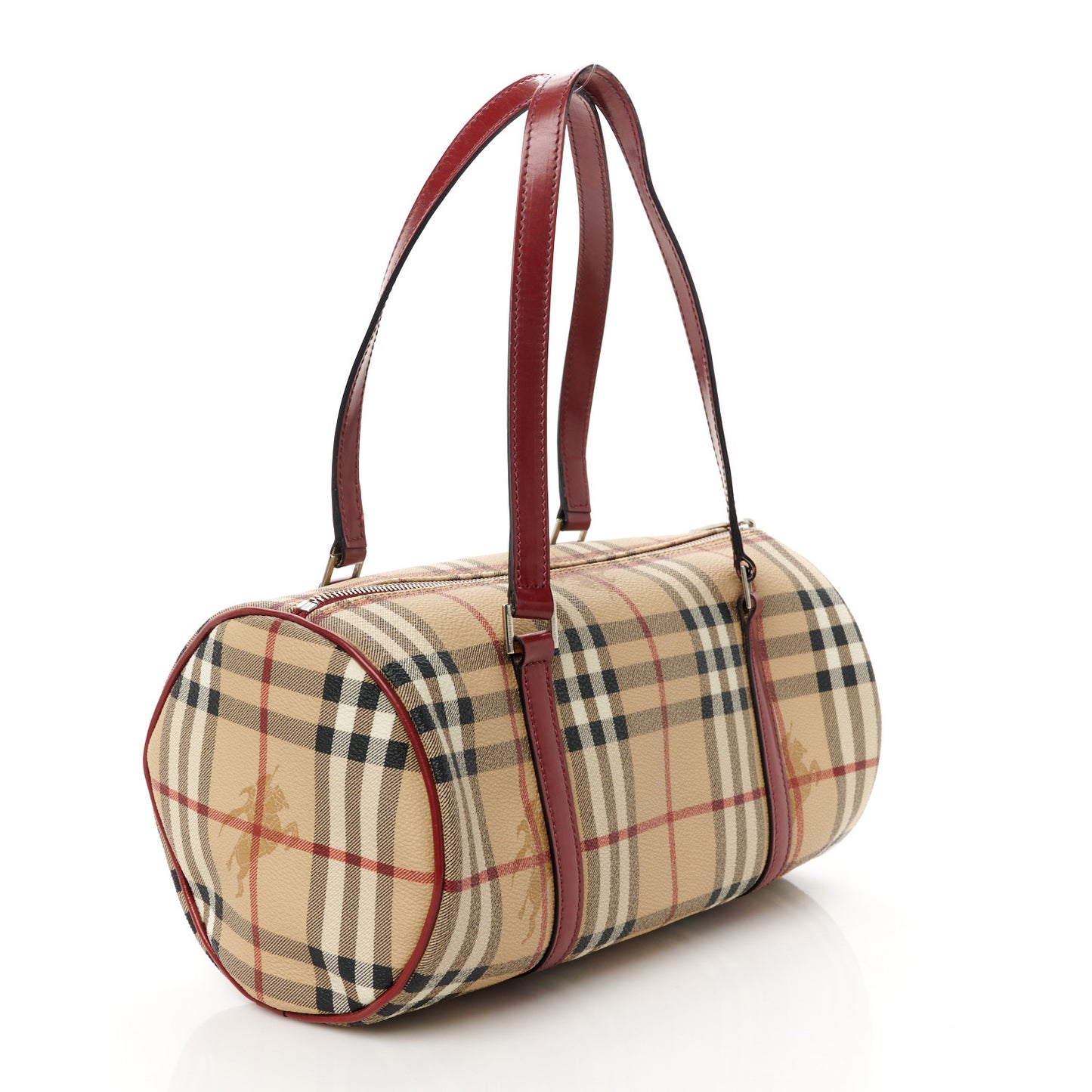 Haymarket Check Barrel Bag Red