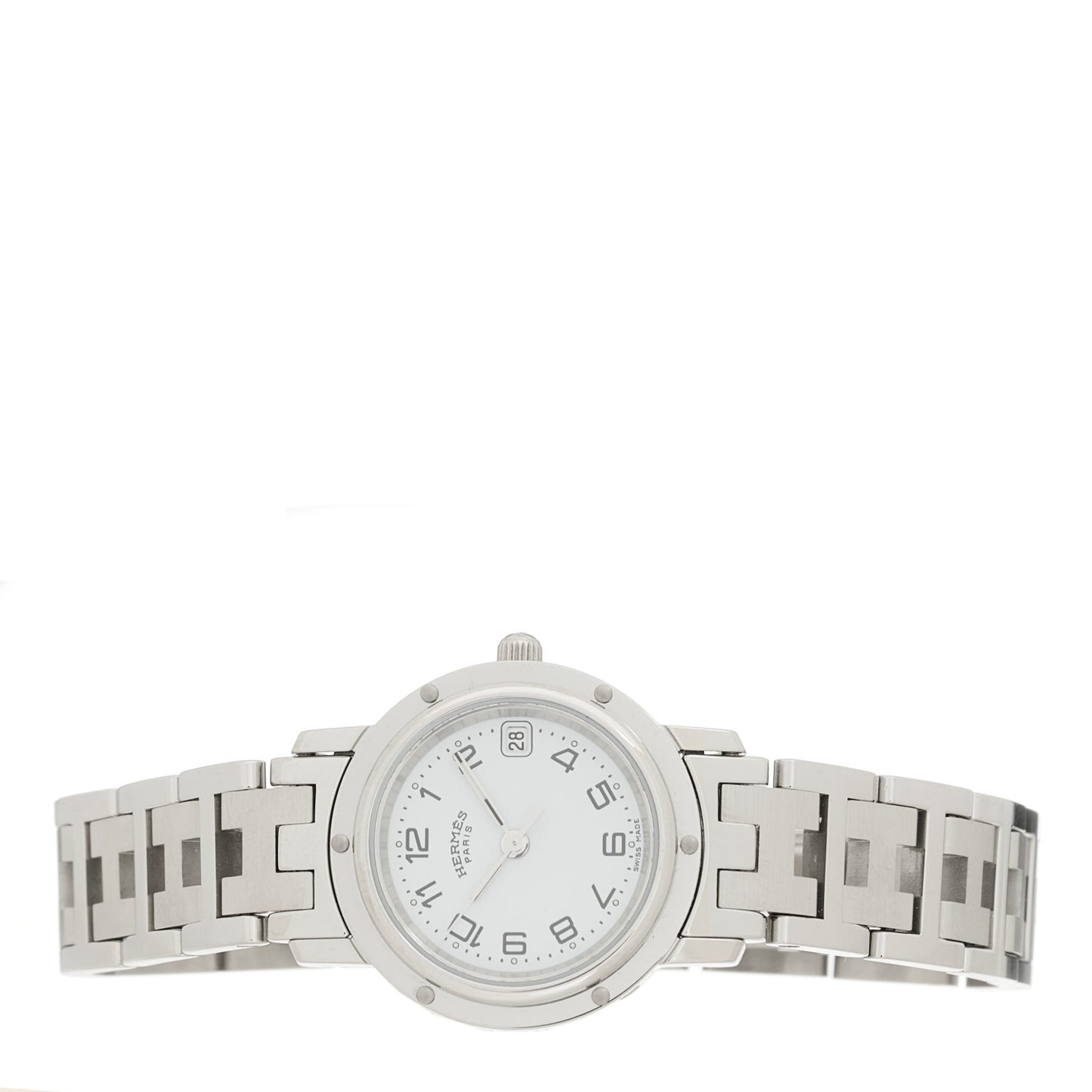 Stainless Steel 24mm Clipper Quartz Watch White