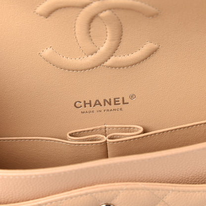 Chanel Caviar Quilted Medium Double Flap Beige 9 of 12
