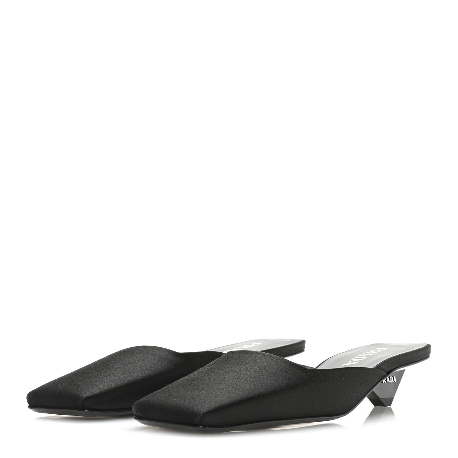 Prada Satin Modellerie Mules 35.5 Black 4 of 8