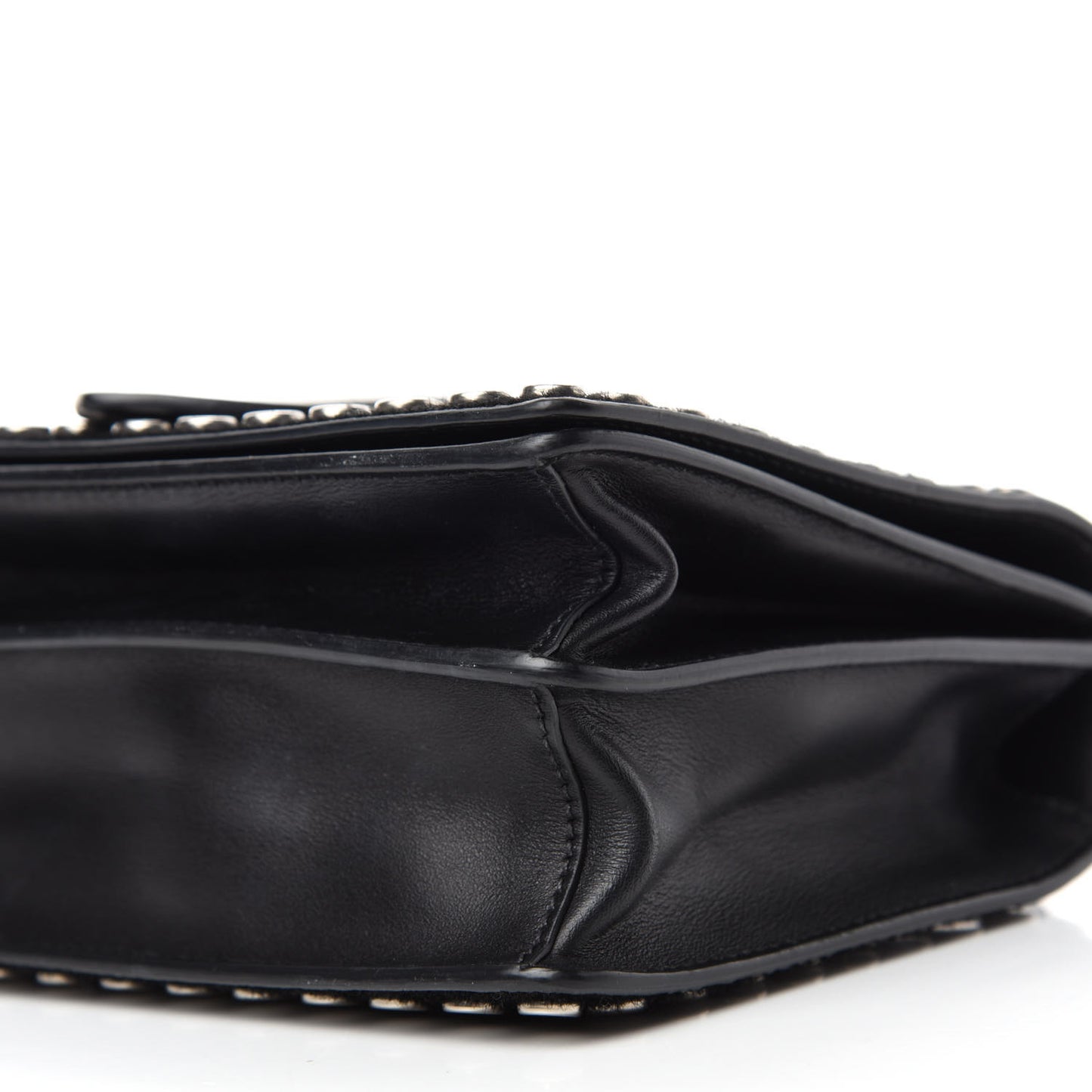 Calf Hair City Calfskin Studded Cahier Bag Black