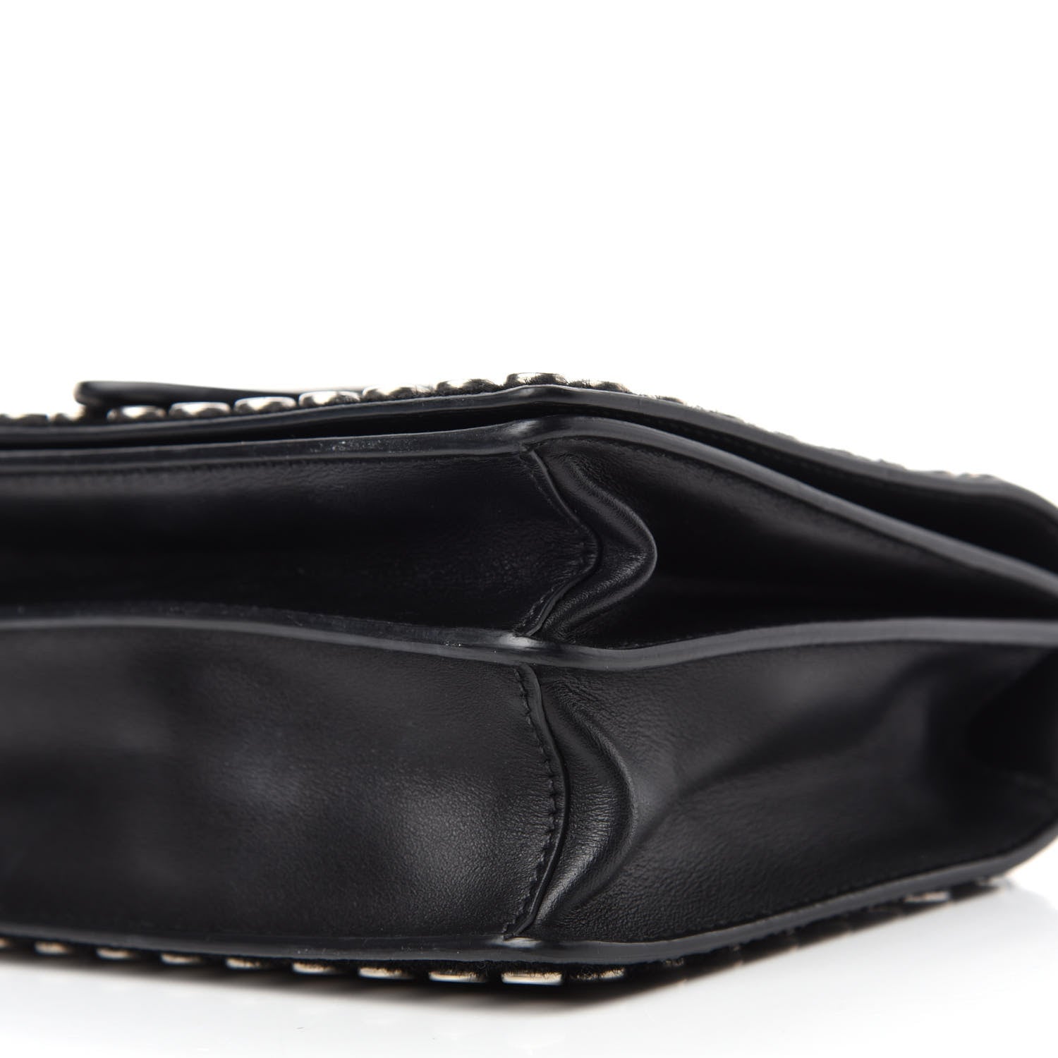 Prada Calf Hair City Calfskin Studded Cahier Bag Black 7 of 12