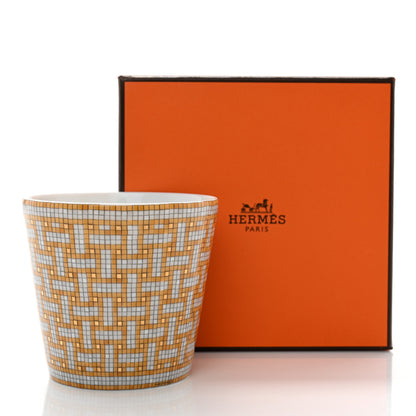 Hermes Porcelain Mosaique Au 24 Porcelain Candle Tumbler Gold 8 of 8