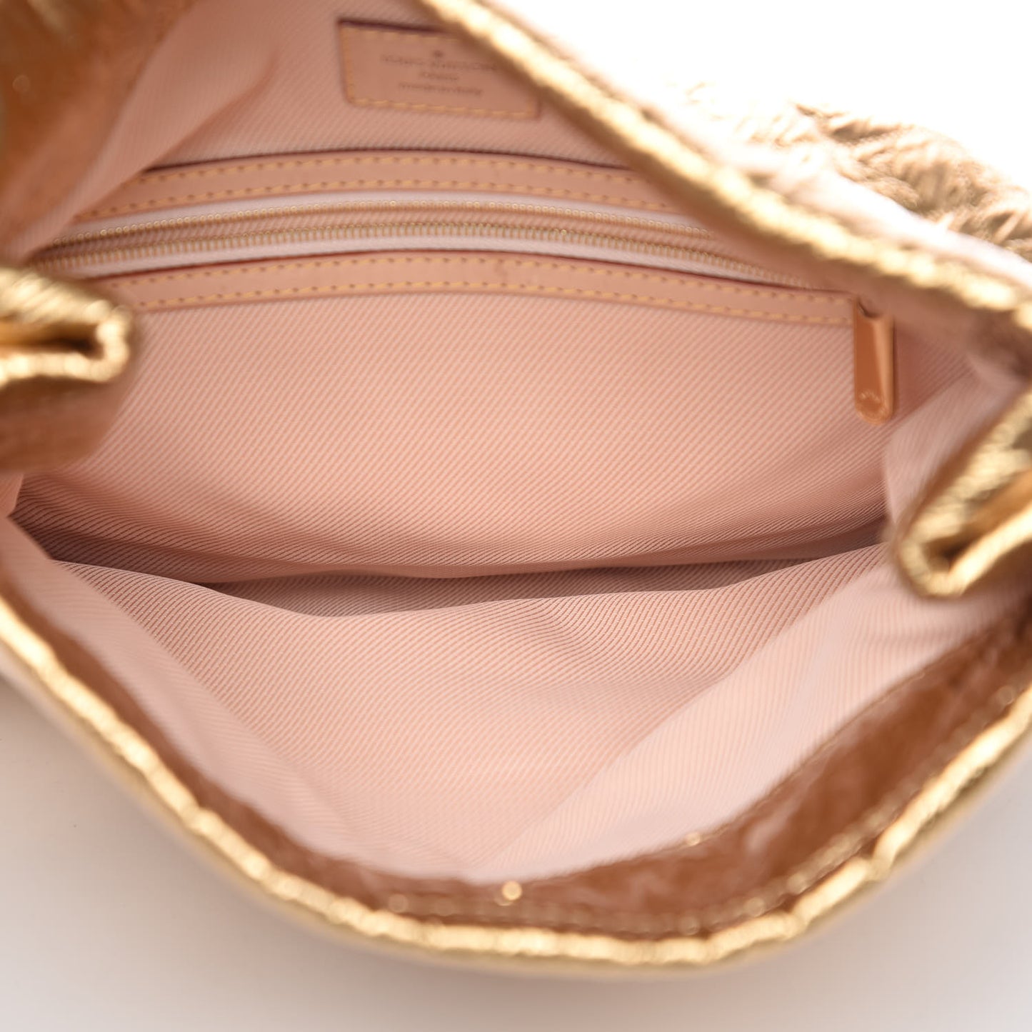 Jacquard Quilted Monogram Limelight Clutch MM Gold