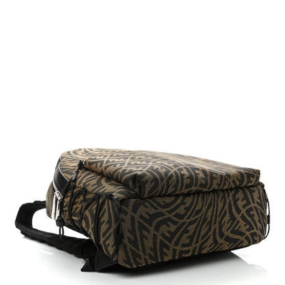 Fendi X SARAH COLEMAN Fabric Jacquard Vitello Grace Light Woven Lanyard FF Vertigo Pouch Pocket Backpack Tobacco Moro Black 4 of 10