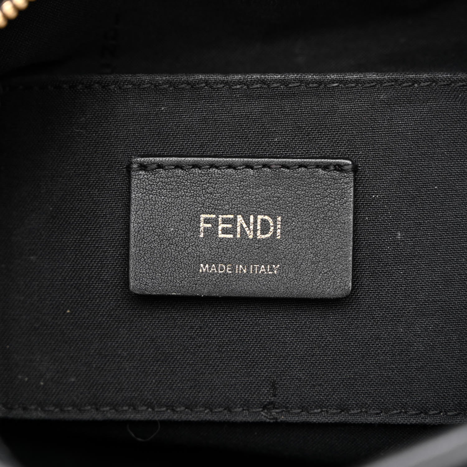 Fendi Glazed Fabric Vitello Century F is Fendi FF 1974 Stamp Patch Camera Case Mogano Panna Black 6 of 10
