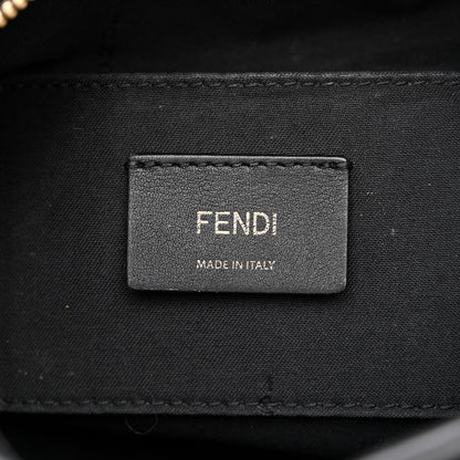 Fendi Glazed Fabric Vitello Century F is Fendi FF 1974 Stamp Patch Camera Case Mogano Panna Black 6 of 10