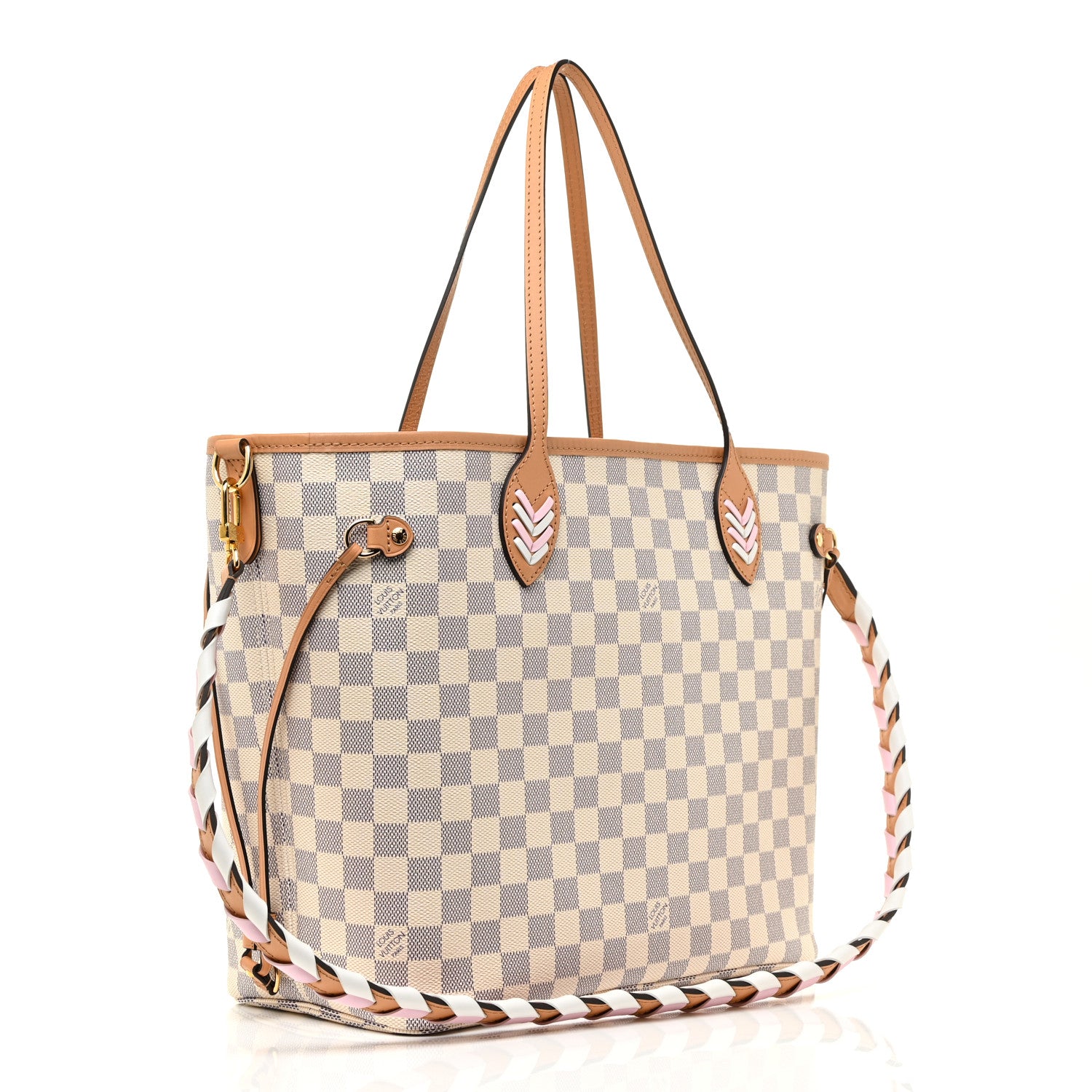Louis Vuitton Damier Azur Braided Neverfull MM Orange 4 of 11