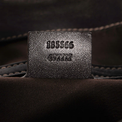 Gucci Monogram Medium Indy Top Handle Hobo Dark Brown 7 of 7